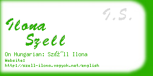 ilona szell business card